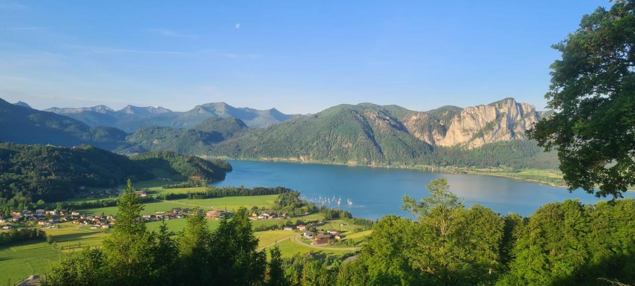 Ruhige Bergvilla In Alleinlage Am Mondsee Mit Seeblick Bergblick Und Whirlpool Innerschwand Eksteriør bilde