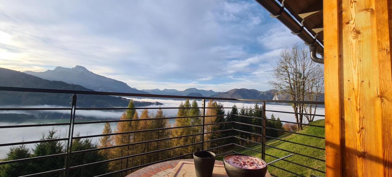 Ruhige Bergvilla In Alleinlage Am Mondsee Mit Seeblick Bergblick Und Whirlpool Innerschwand Eksteriør bilde